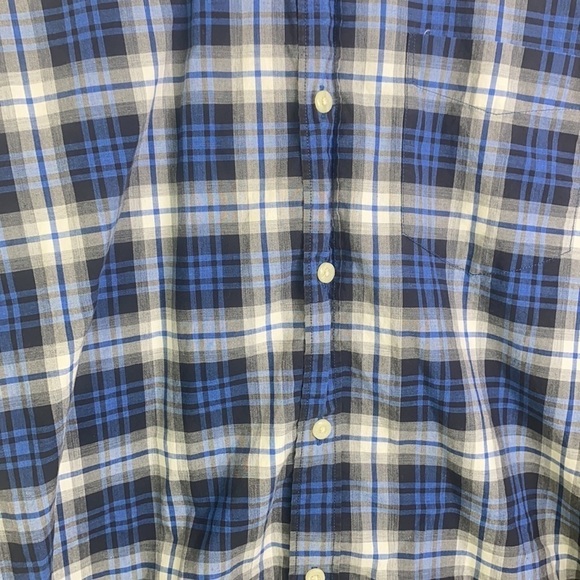 American Eagle - Blue & Navy Plaid Button Down L - Picture 3 of 9